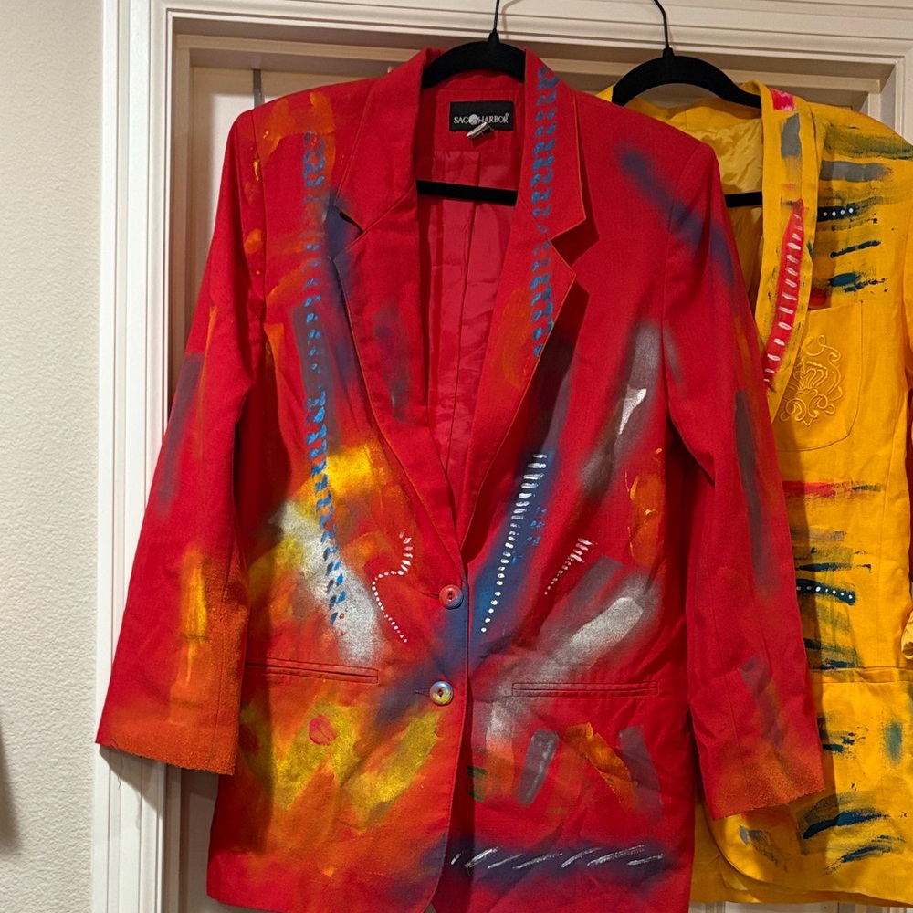 Bundle of vintage painted blazers - Picture 2 of 7